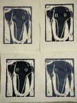 Elephants, Lino Prints